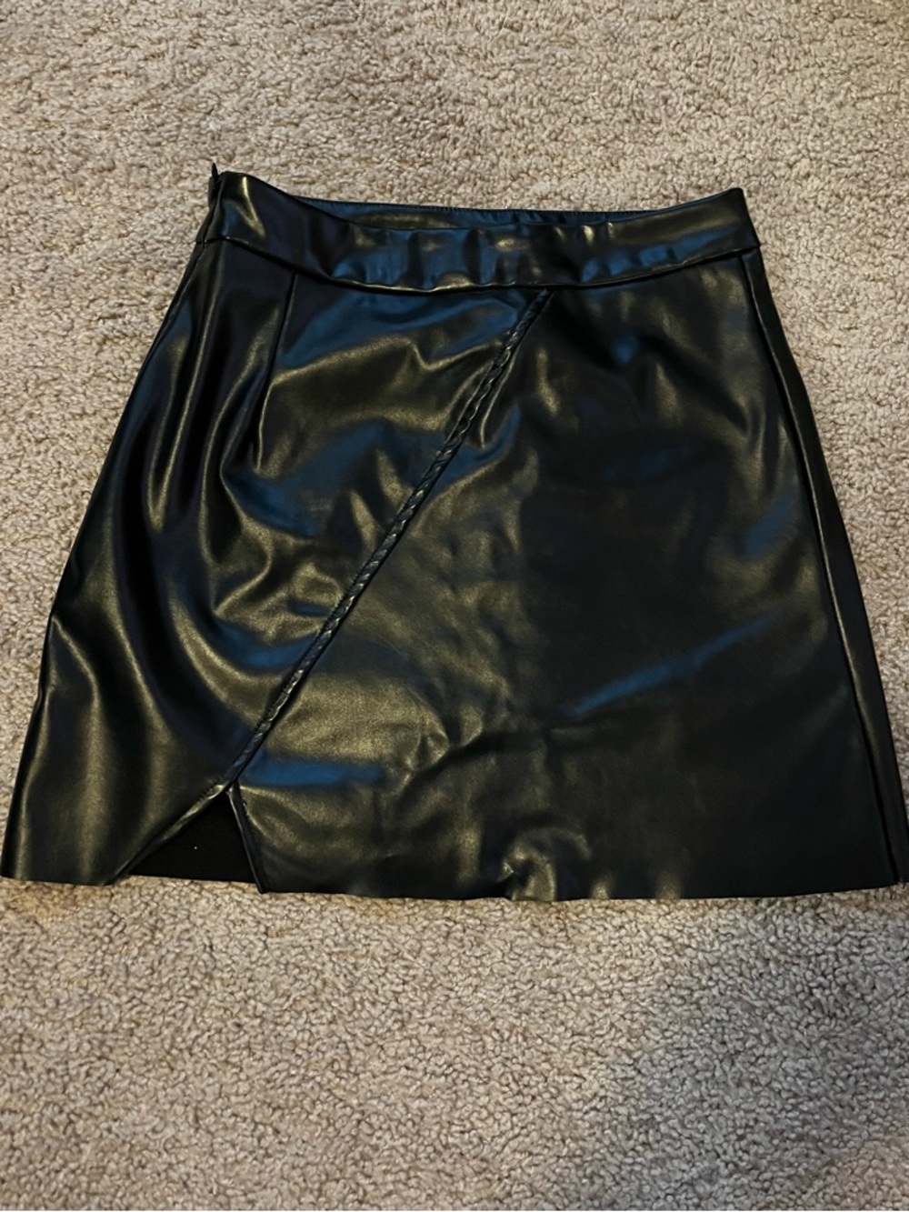 Faux leather mini skirt